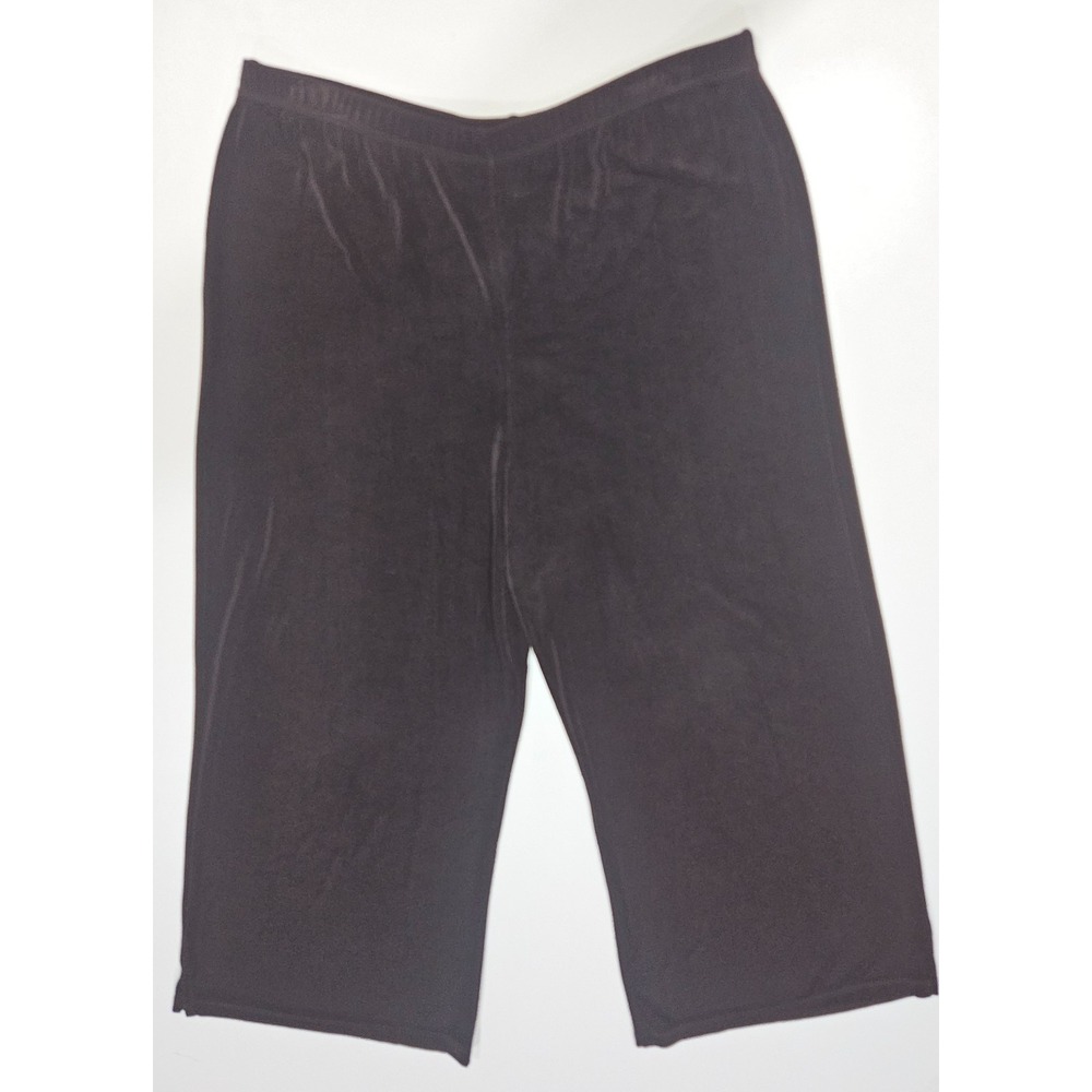 Coldwater‎ Creek Traveler Pants Women's M Brown Wide Leg Cropped Pull On USA